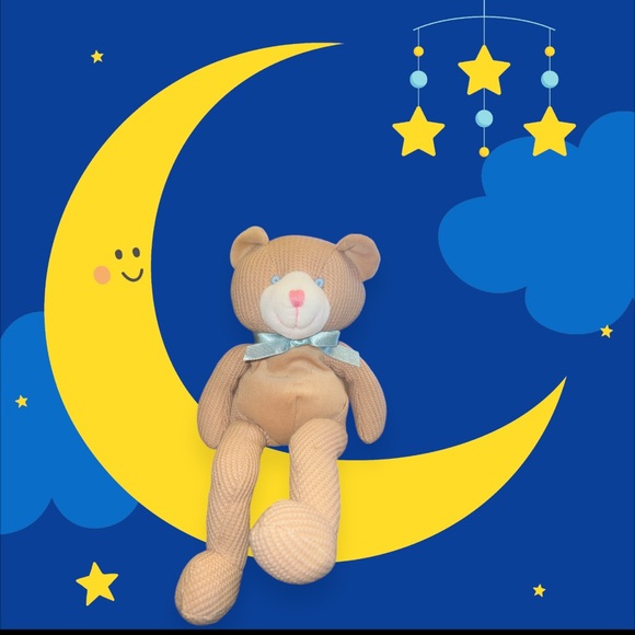 HTF Arominals Teddy Bear Thermal Knit Waffle Bean Bag...